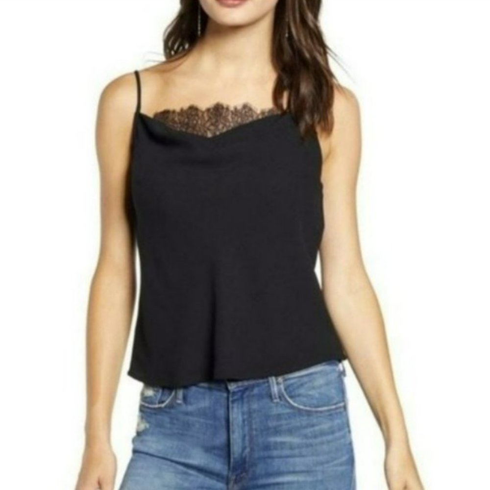 Leith Lace Insert Camisole Tank Top, Size Small